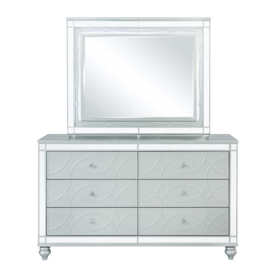 Gunnison 6-Drawer Dresser Silver Metallic