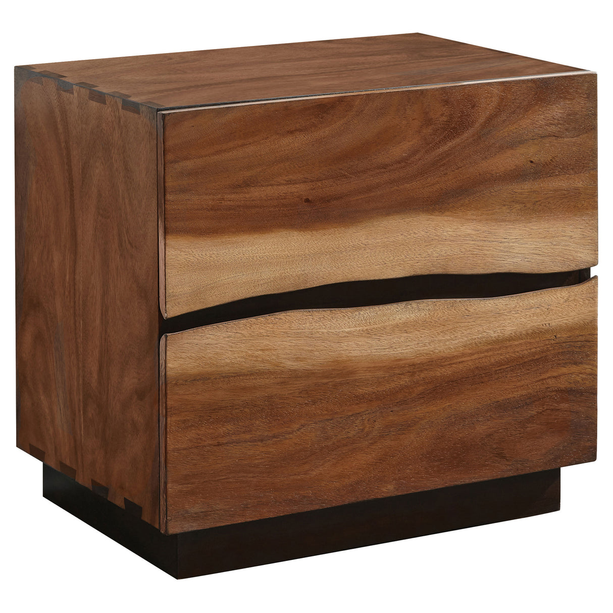 Winslow 2-Drawer Nightstand Smokey Walnut And Coffee Bean