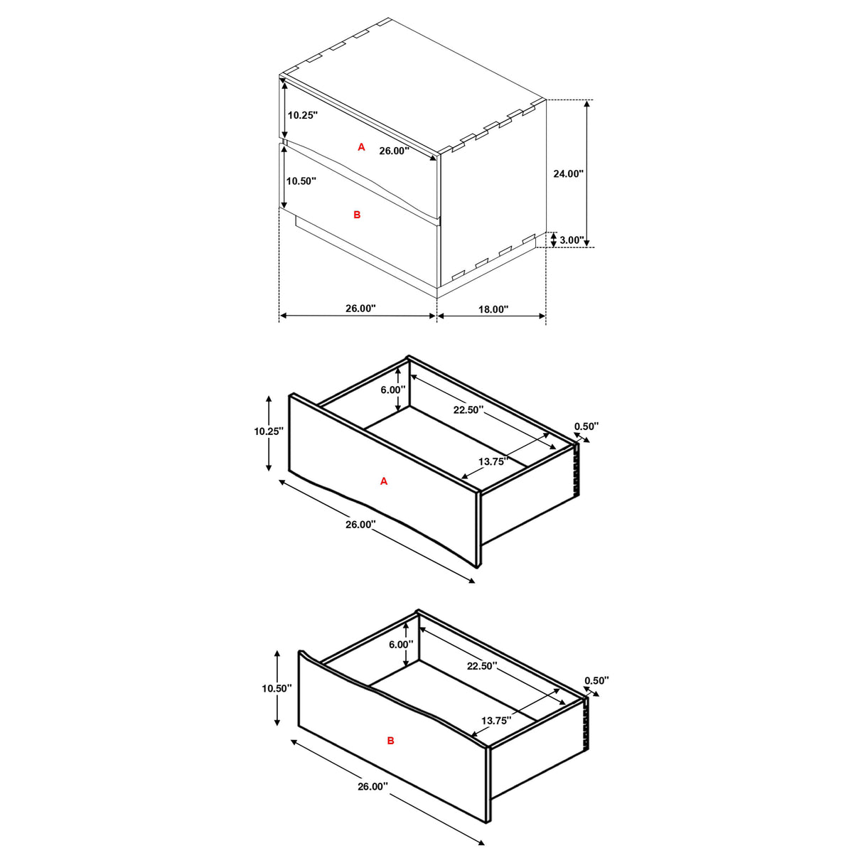 Winslow 2-Drawer Nightstand Smokey Walnut And Coffee Bean