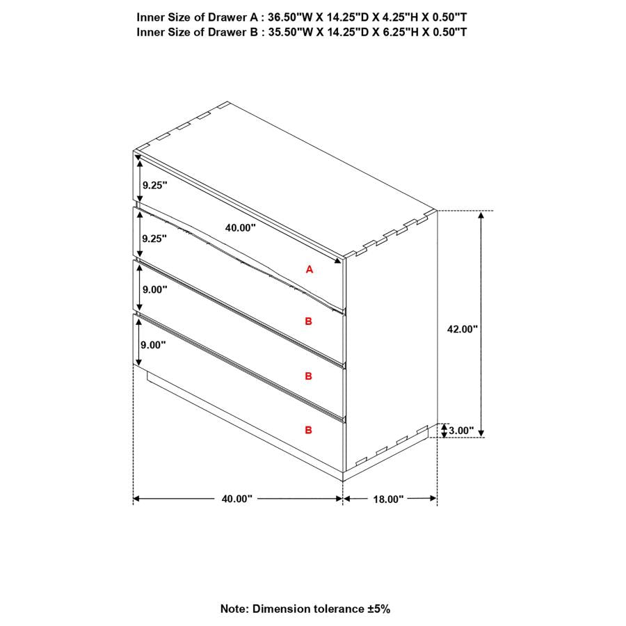Winslow 4-Drawer Chest Smokey Walnut And Coffee Bean