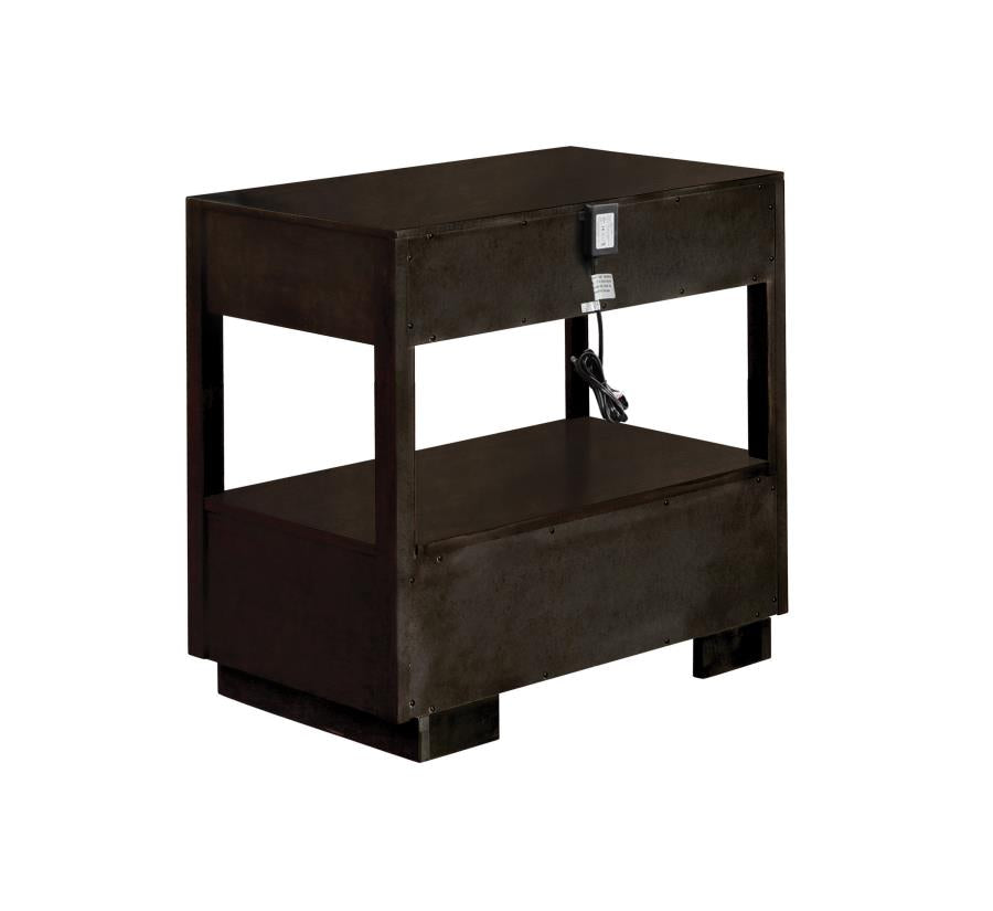 Durango 2-Drawer Nightstand Smoked Peppercorn