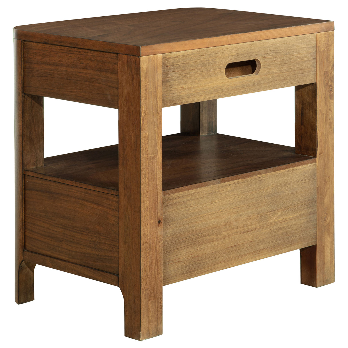 Maderia Walnut 2-Drawer Nightstand Bedside Table