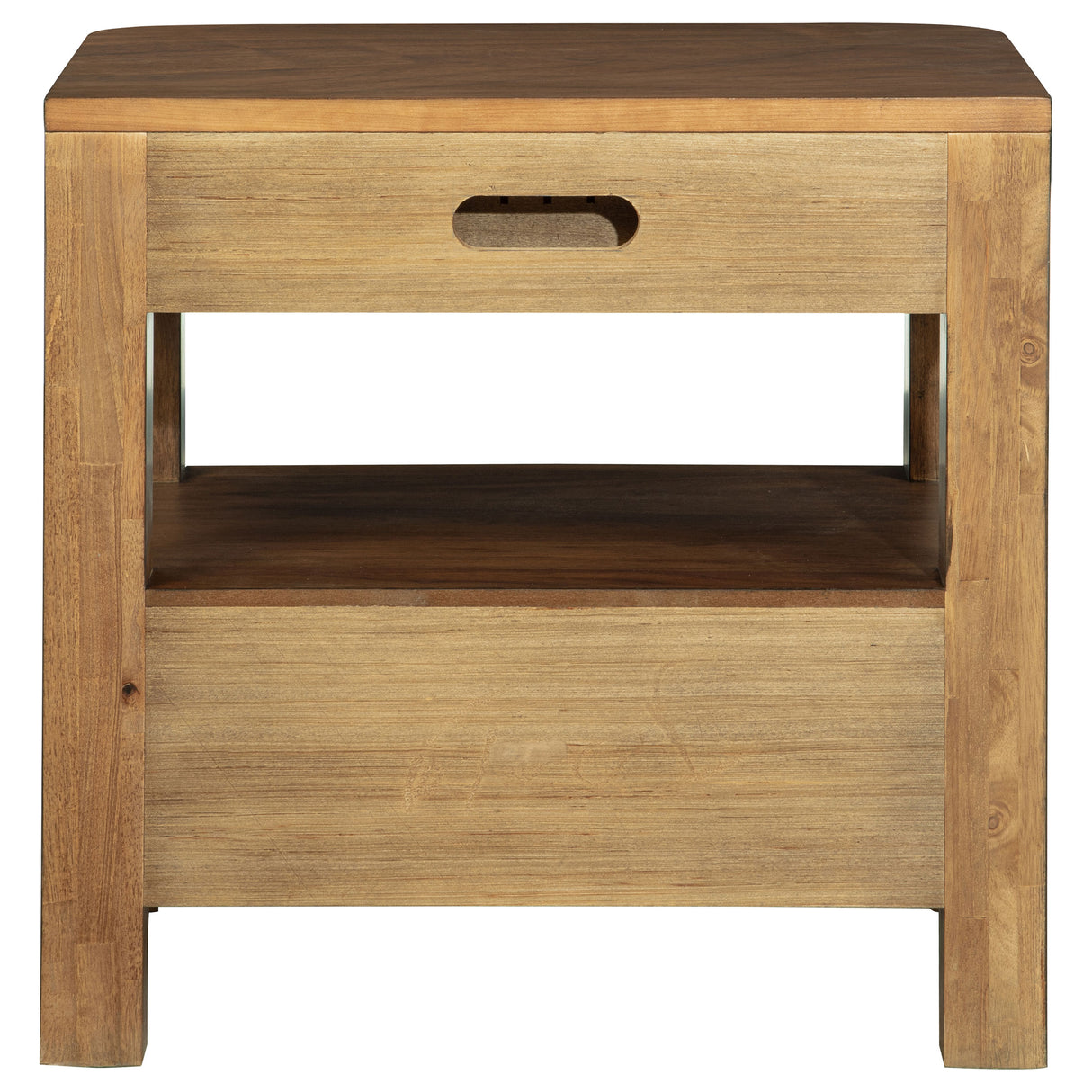 Maderia Walnut 2-Drawer Nightstand Bedside Table