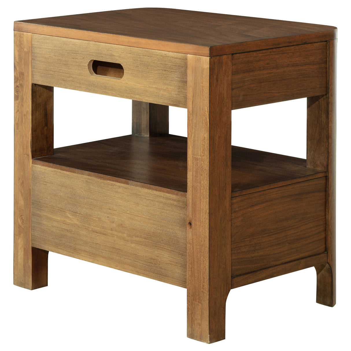 Maderia Walnut 2-Drawer Nightstand Bedside Table