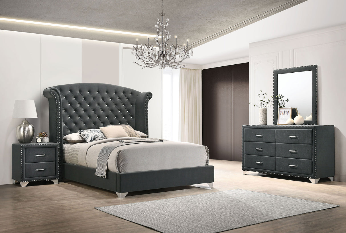 Melody Grey 4-Piece Eastern King Bedroom Set