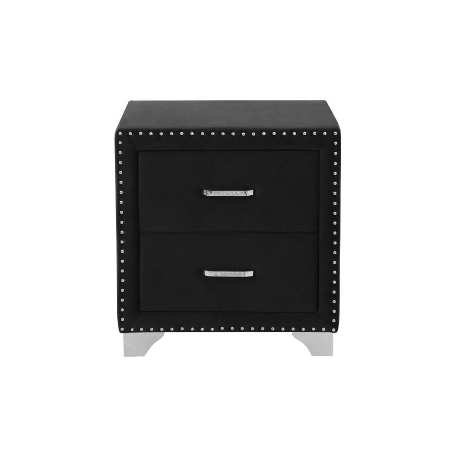 Melody 2-Drawer Upholstered Nightstand Grey