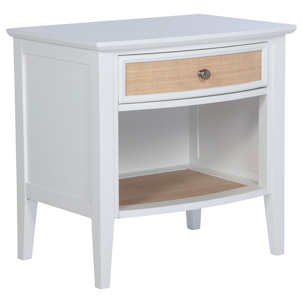 Bexhill White 1-Drawer Nightstand Bedside Table