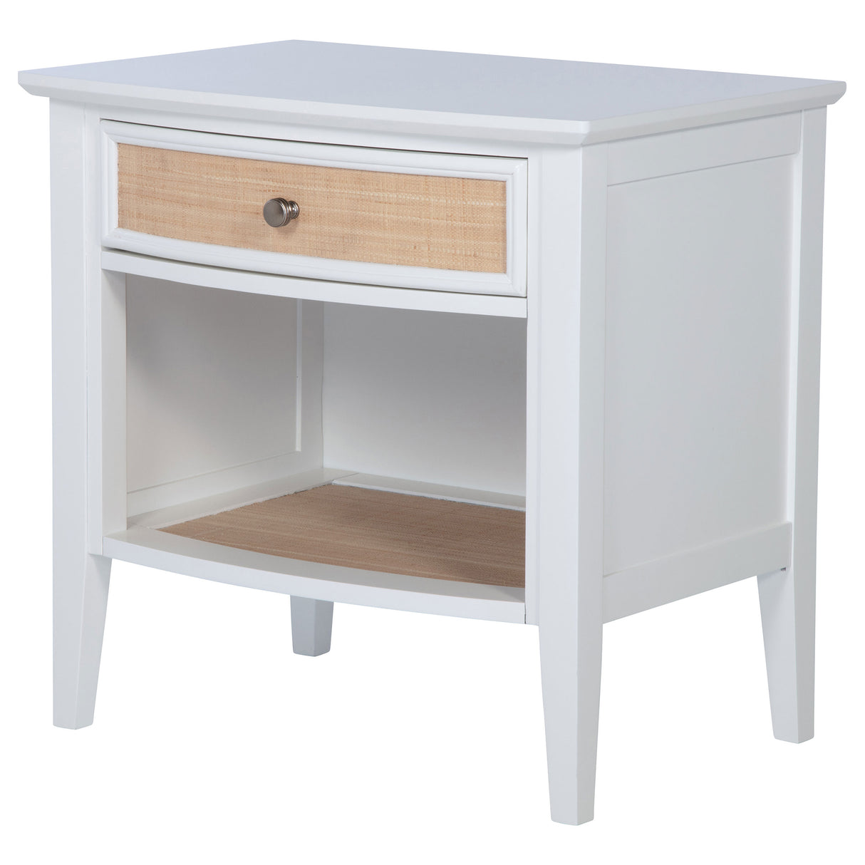 Bexhill White 1-Drawer Nightstand Bedside Table
