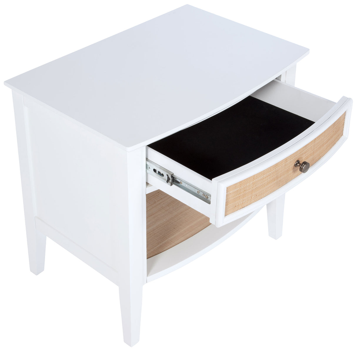 Bexhill White 1-Drawer Nightstand Bedside Table