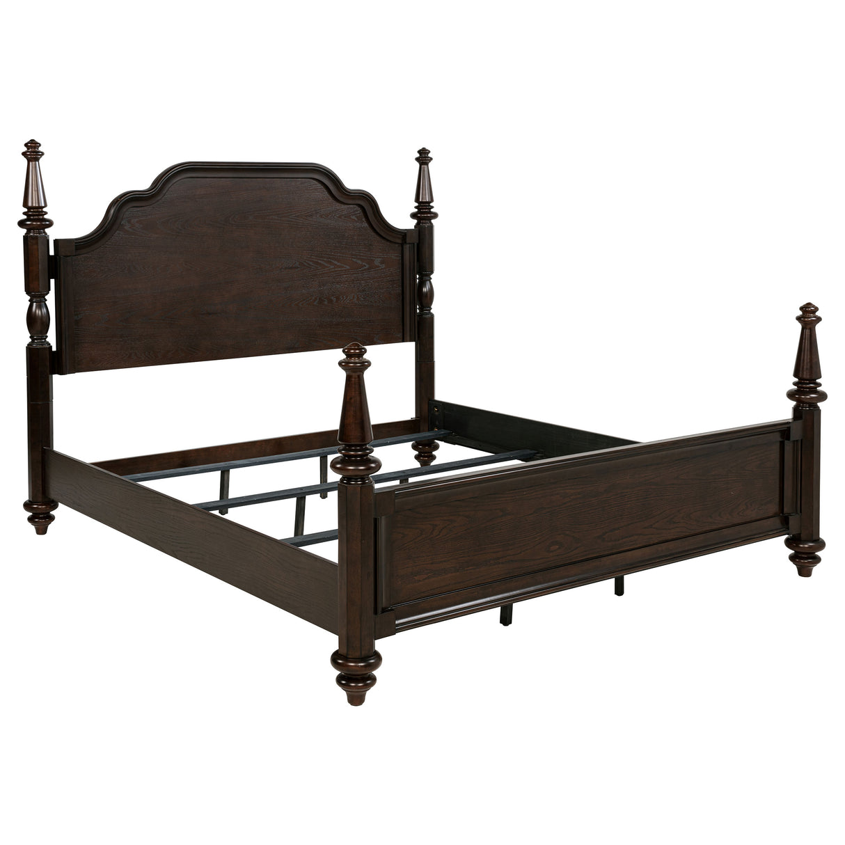 Andover Dark Oak 63-Inch Four Poster Eastern King Bed