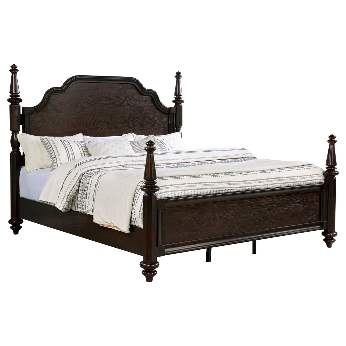 Andover Dark Oak 63-Inch Four Poster Eastern King Bed