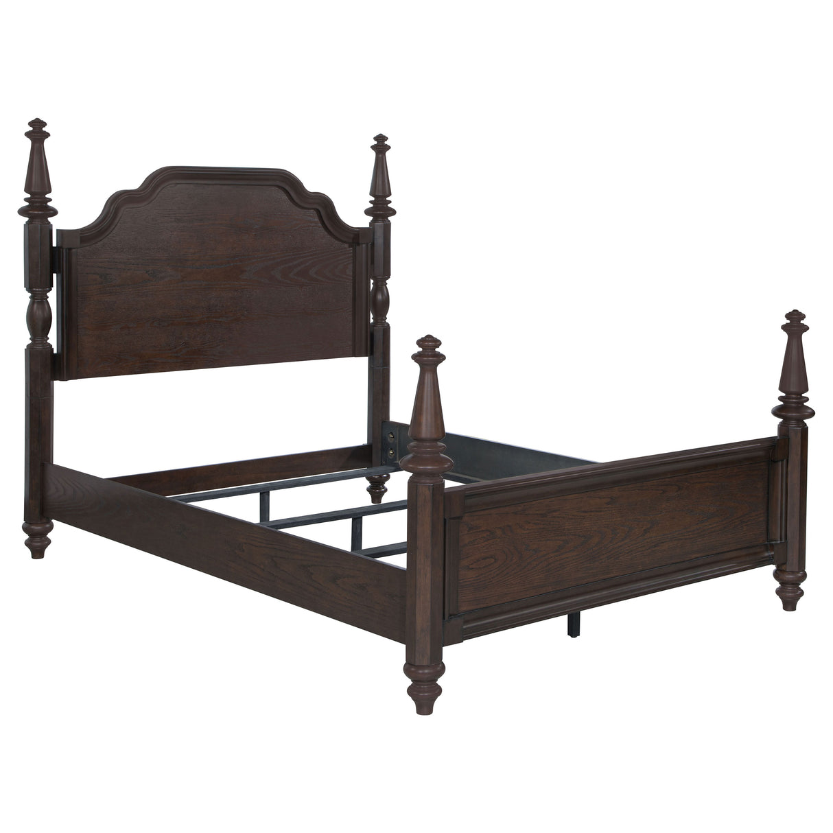 Andover Dark Oak 63-Inch Four Poster Queen Bed