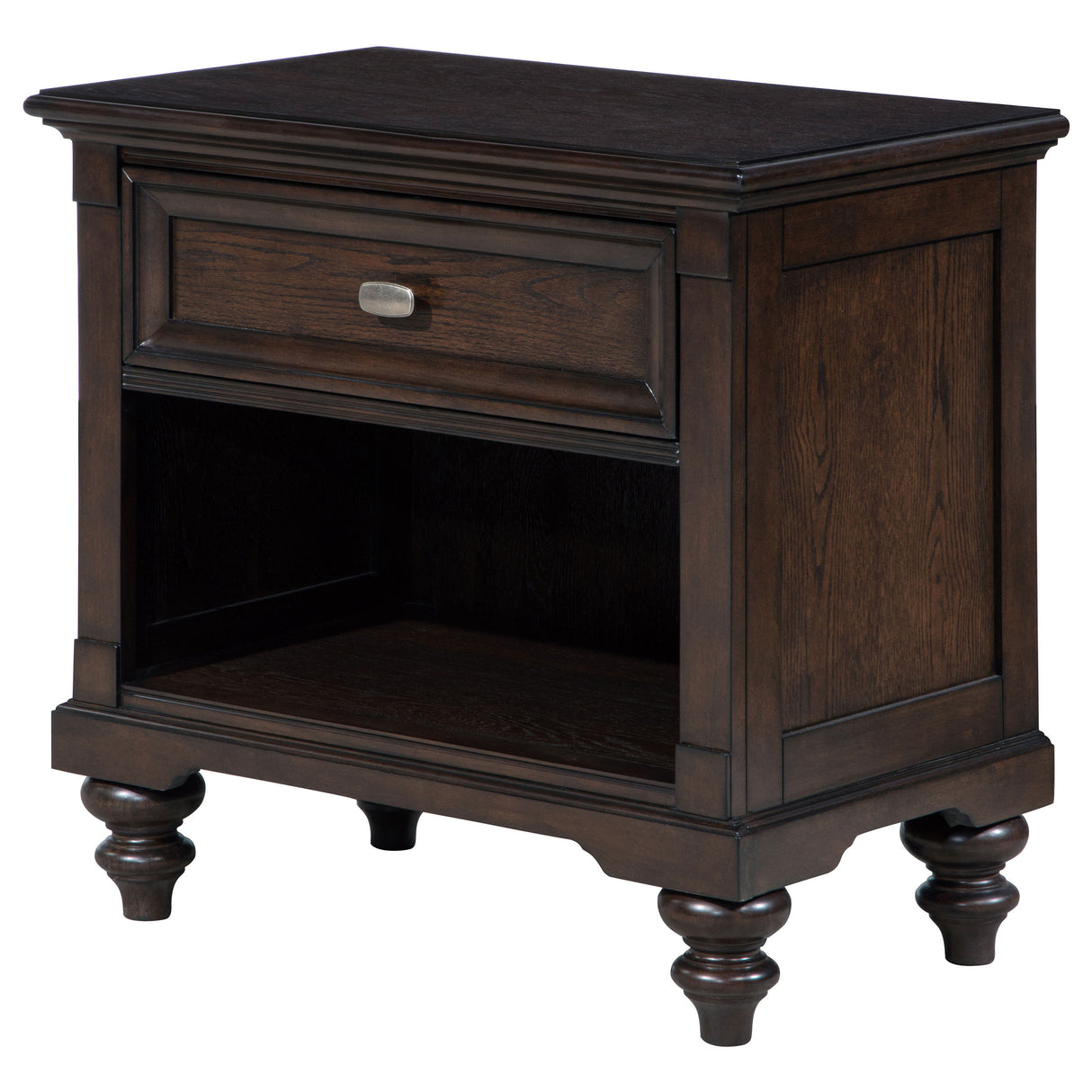 Andover Dark Oak 1-Drawer Nightstand Bedside Table