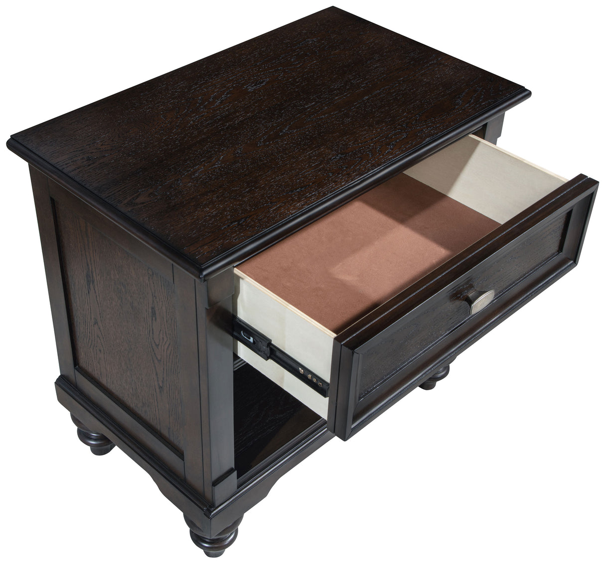 Andover Dark Oak 1-Drawer Nightstand Bedside Table