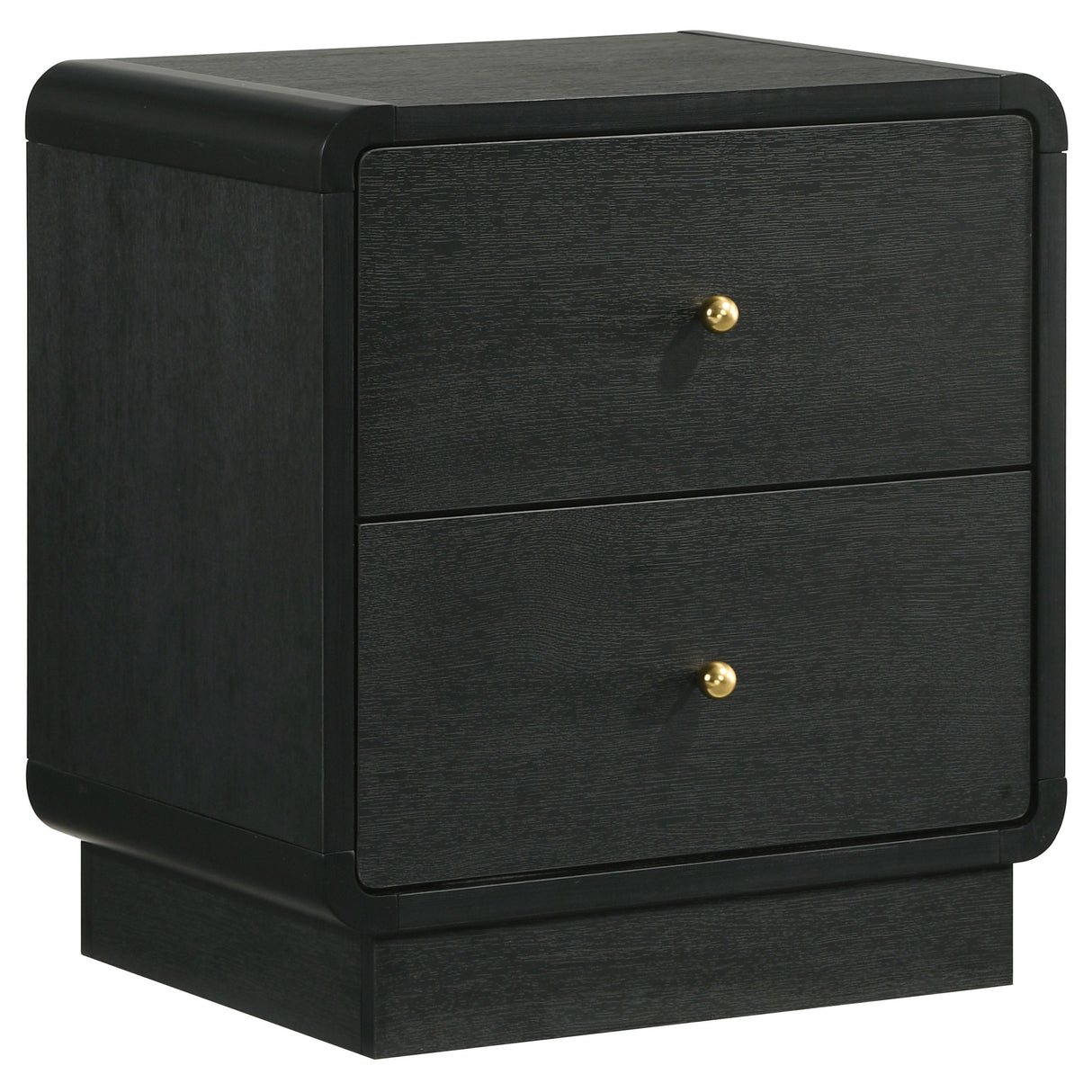 Cavelle Black 2-Drawer Nightstand Bedside Table Black