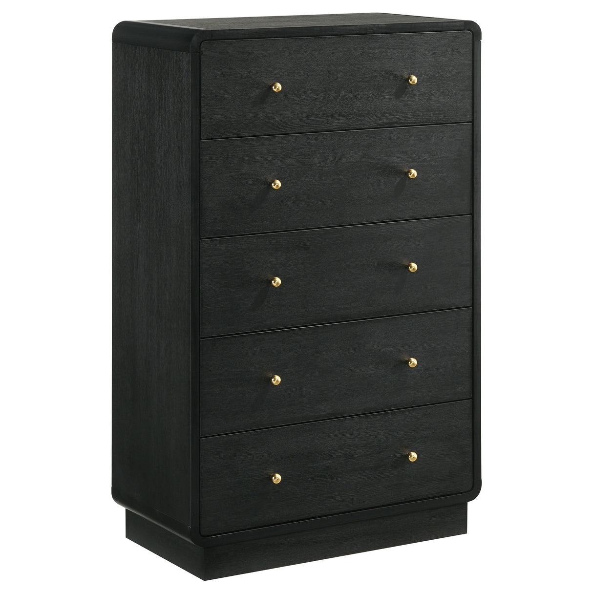 Cavelle Black 5-Drawer Chest Of Drawers Black