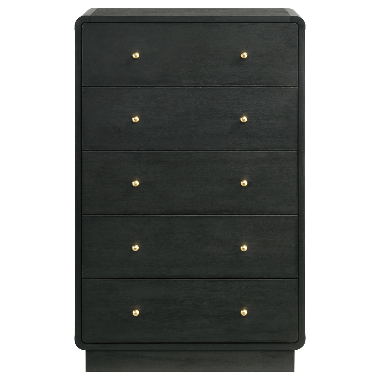 Cavelle Black 5-Drawer Chest Of Drawers Black