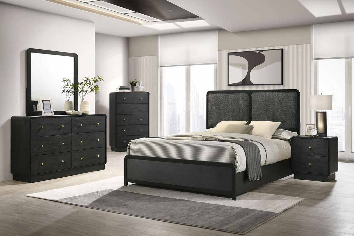 Cavelle Black 5-Drawer Chest Of Drawers Black