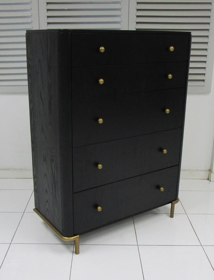 Arini 5-drawer Bedroom Chest Black