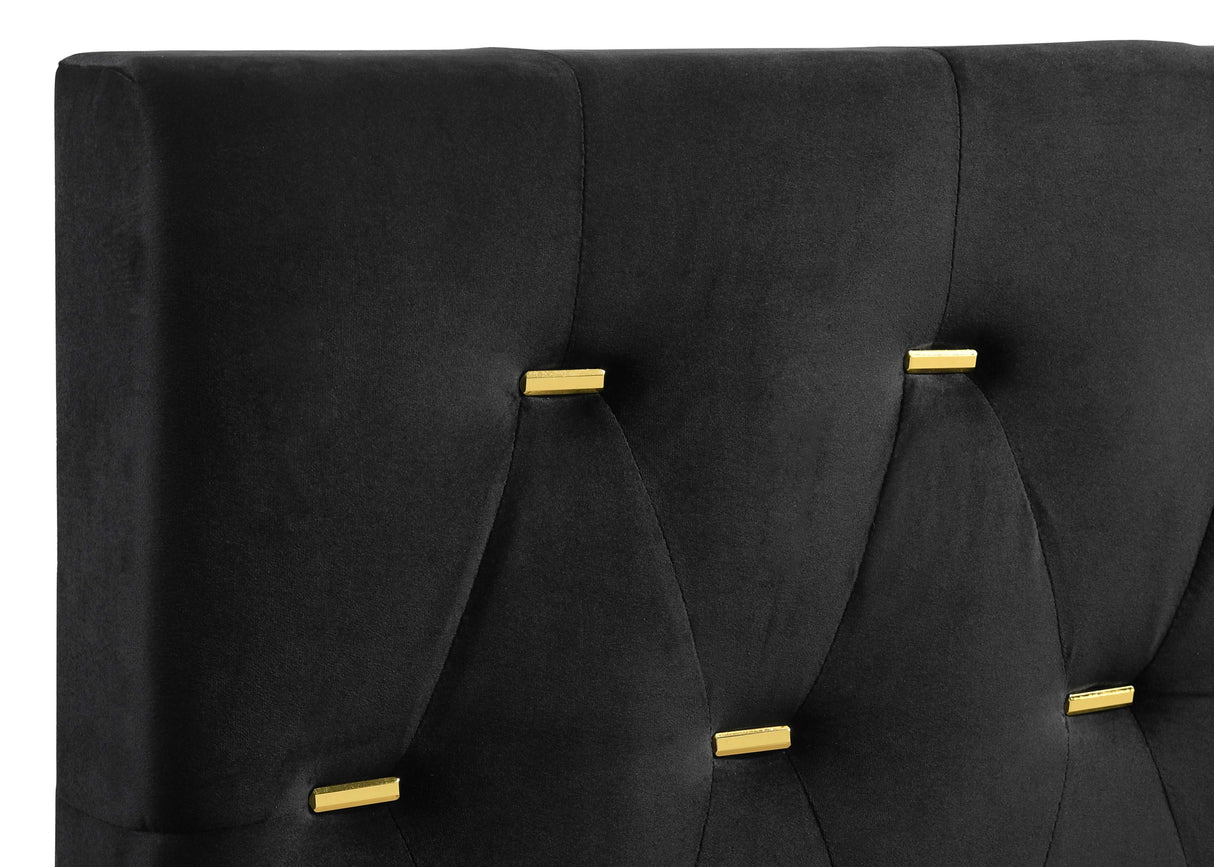 Kendall Tufted Panel Eastern King Bed Black And Gold
