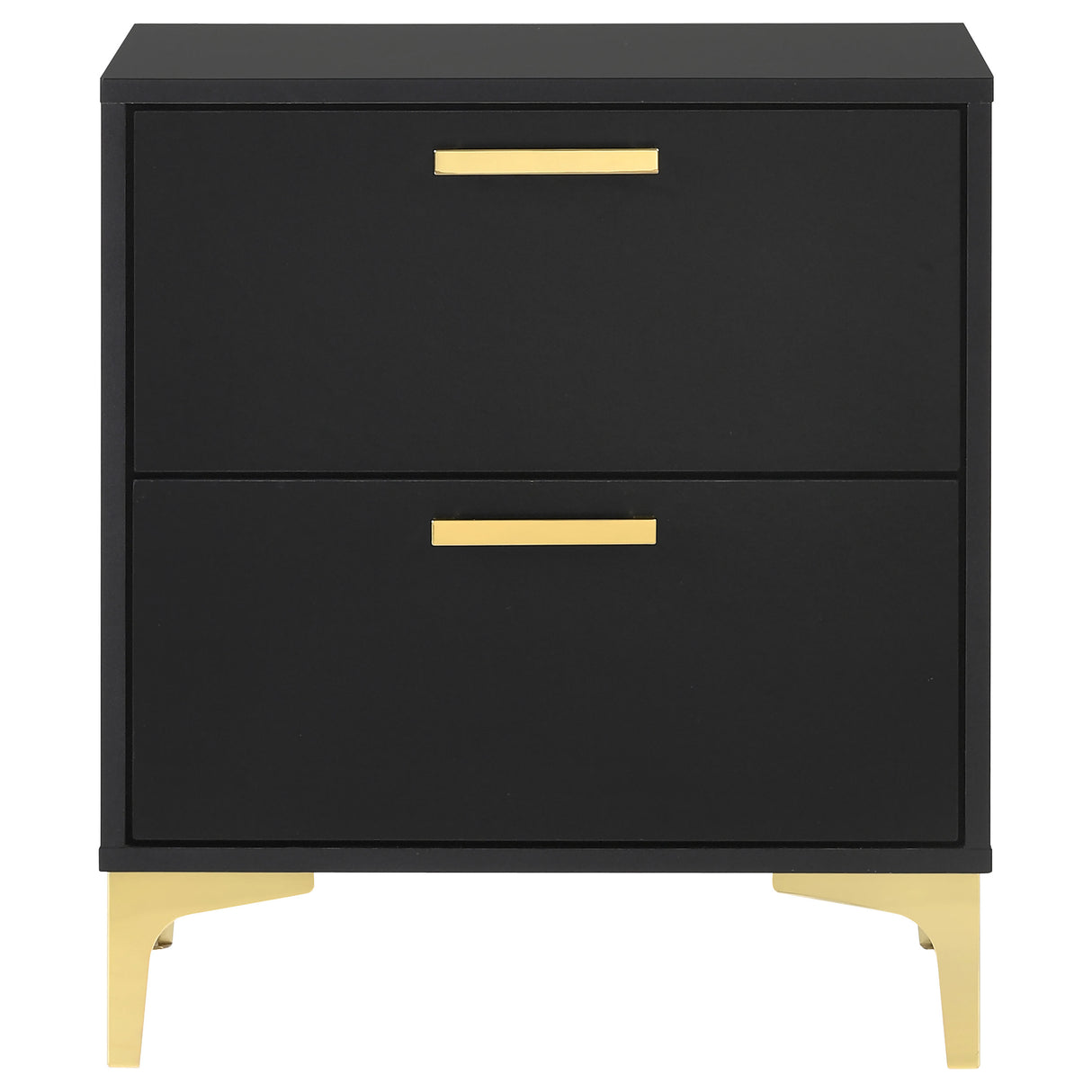 Kendall 2-Drawer Nightstand Black And Gold