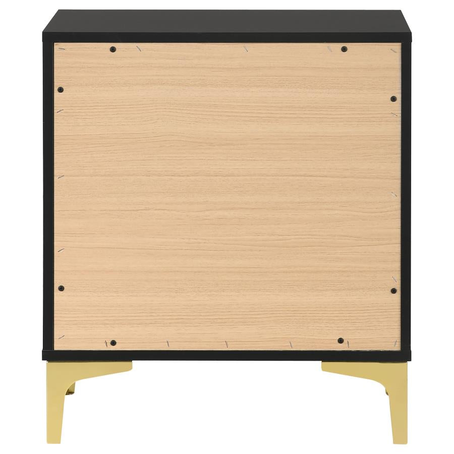 Kendall 2-Drawer Nightstand Black And Gold