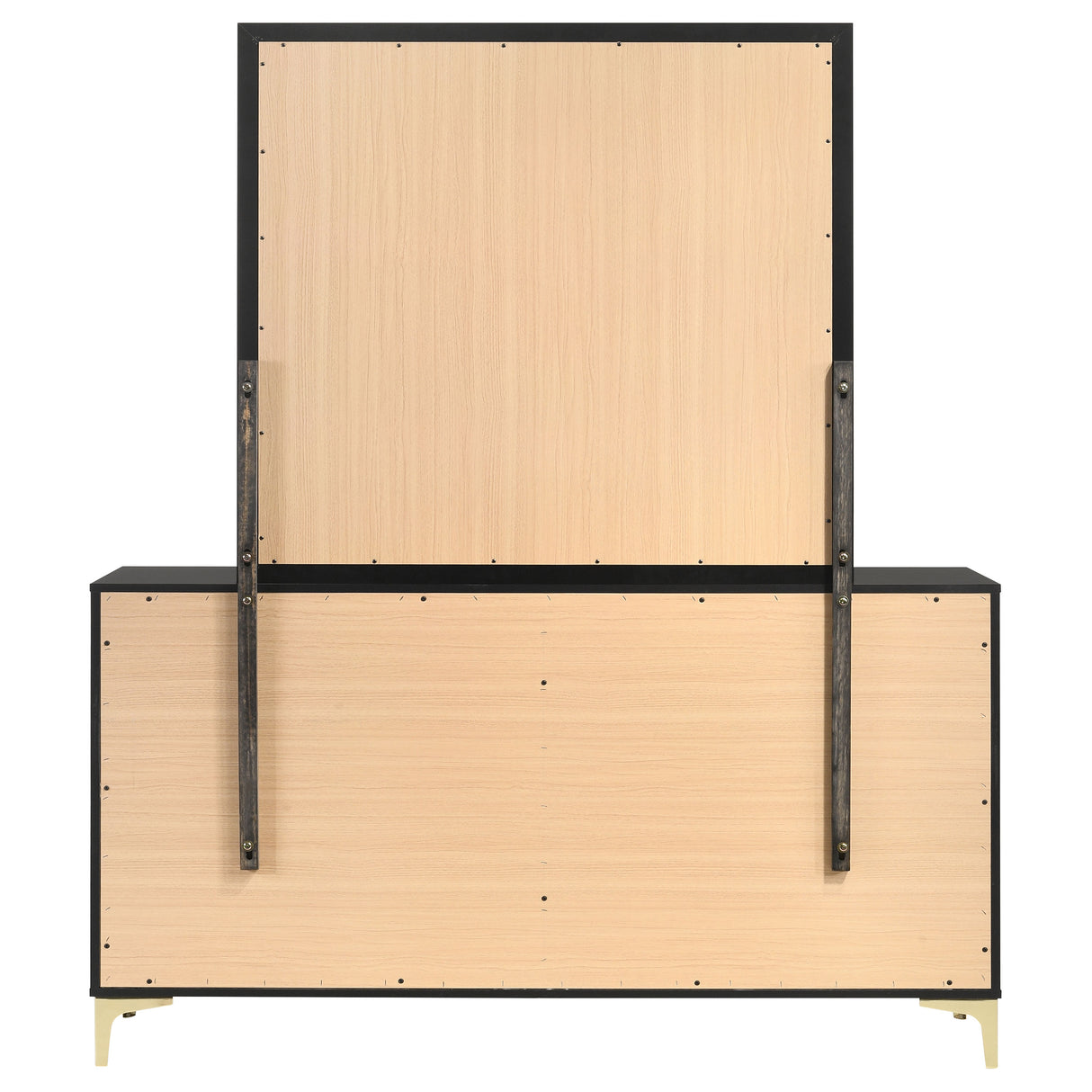 Kendall Black 6-Drawer Dresser With Mirror