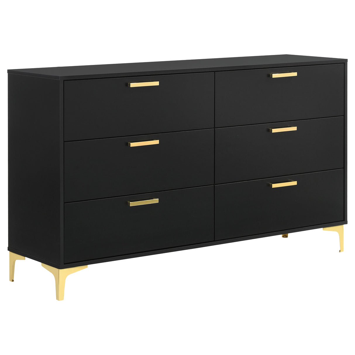 Kendall 6-Drawer Dresser Black And Gold