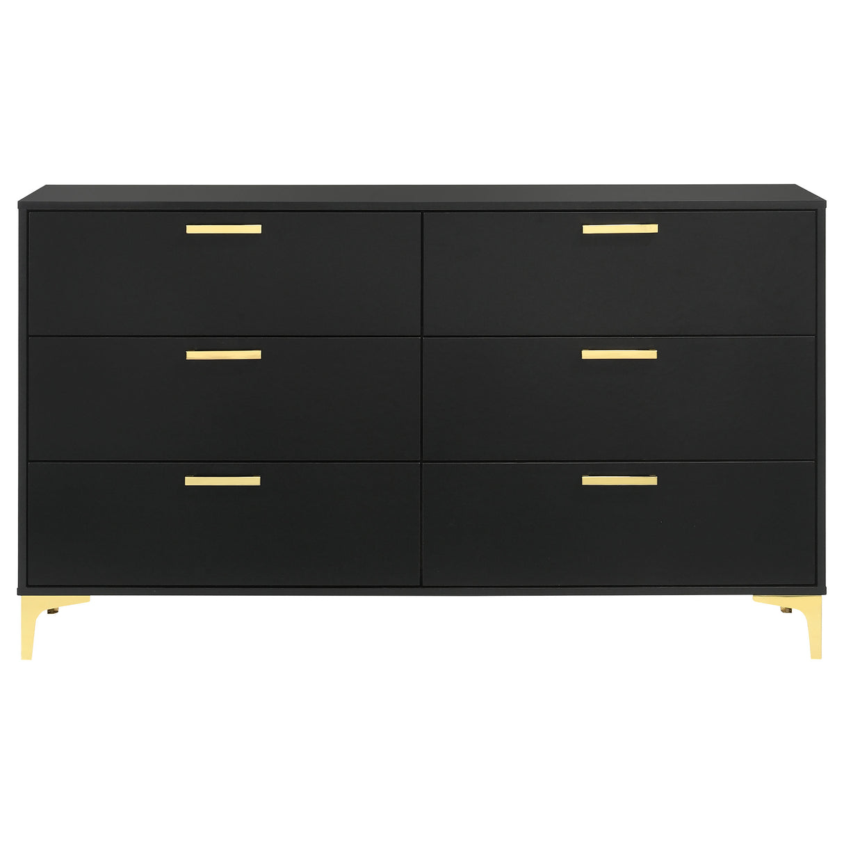 Kendall 6-Drawer Dresser Black And Gold