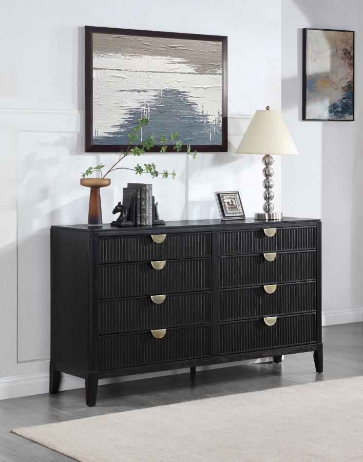 Brookmead Black 8-Drawer Dresser