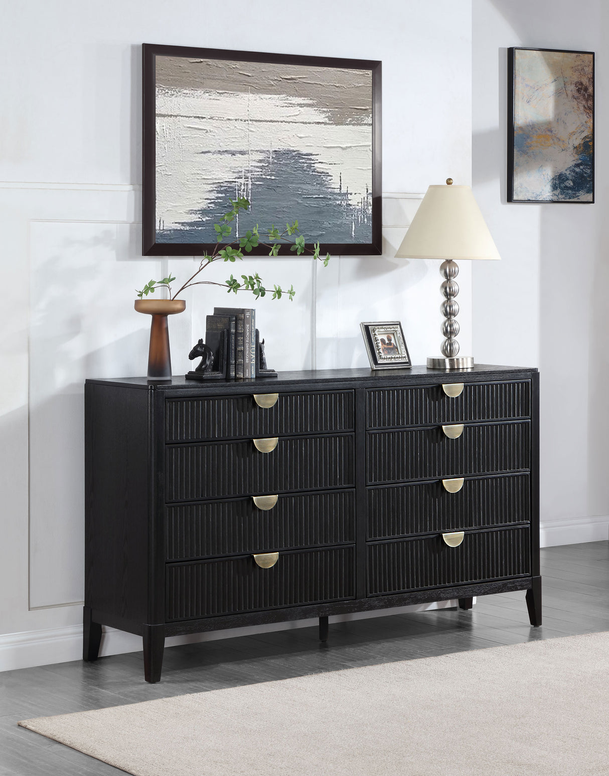 Brookmead Black 8-Drawer Dresser