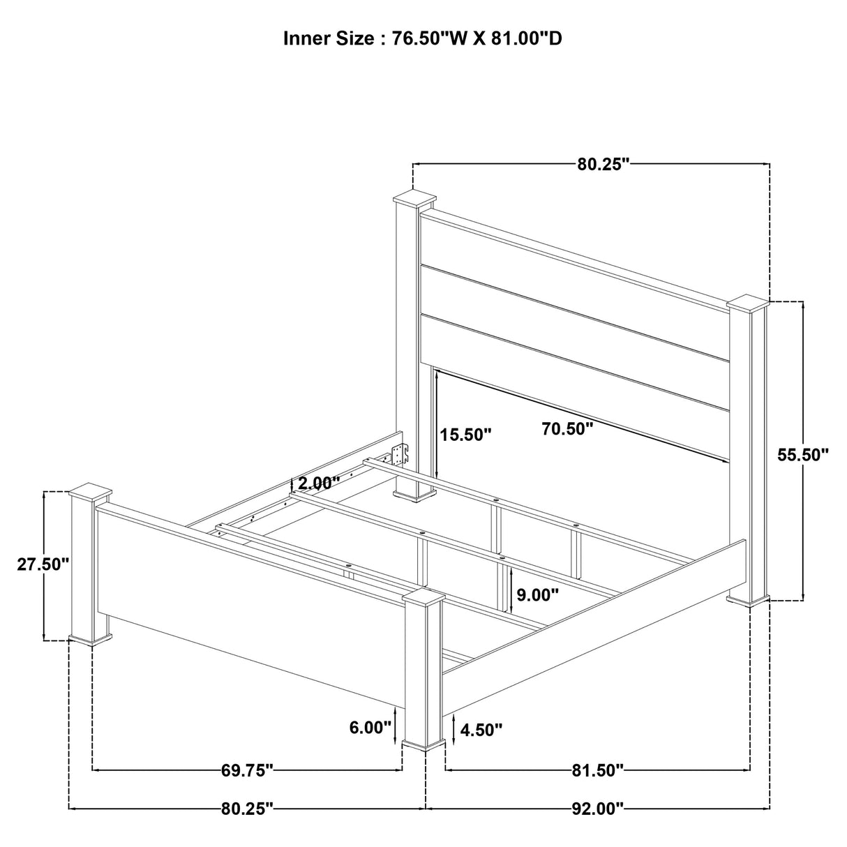 Oakglen 4-piece Eastern King Bedroom Set Weathered Oak