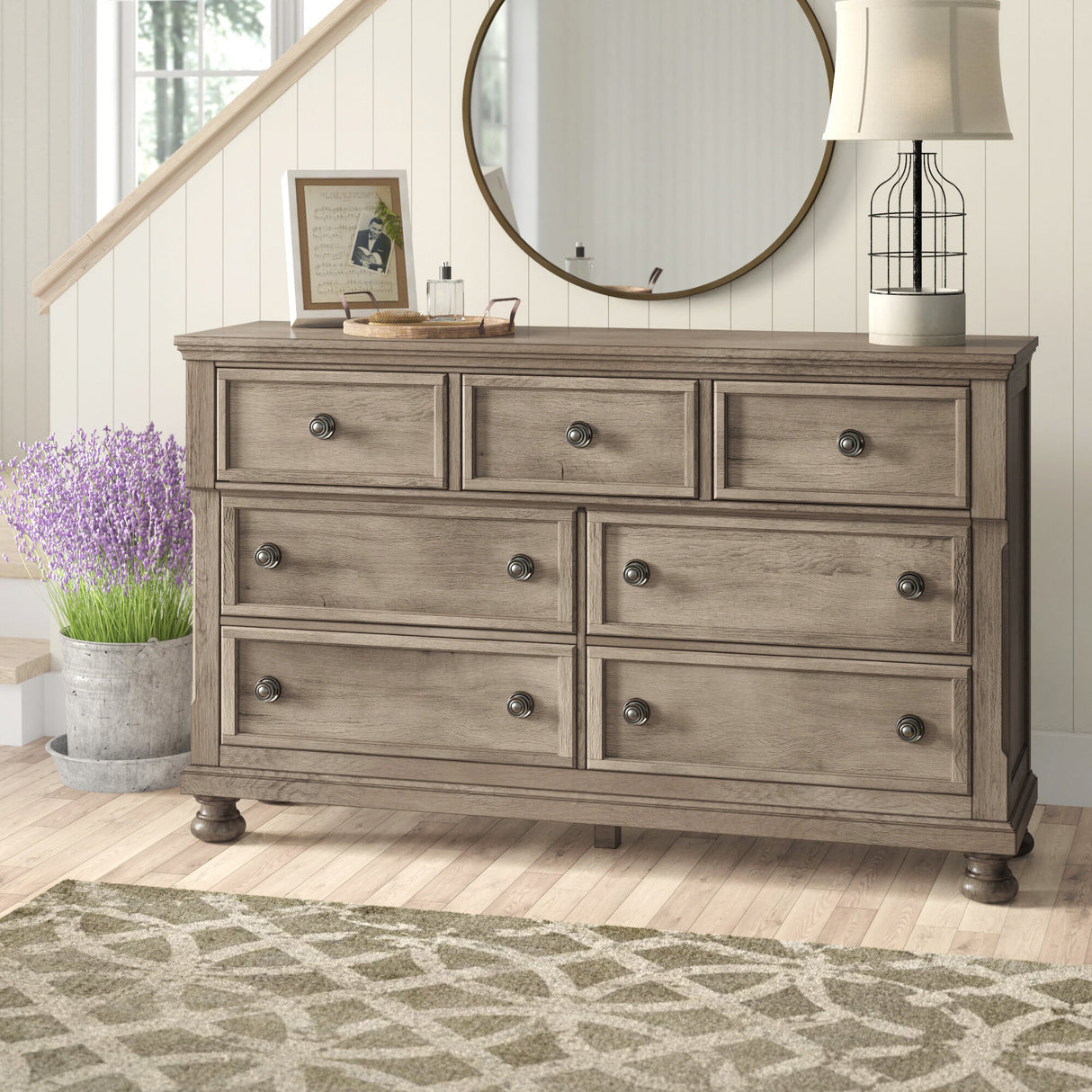 Bethel Wire Brushed Gray Dresser