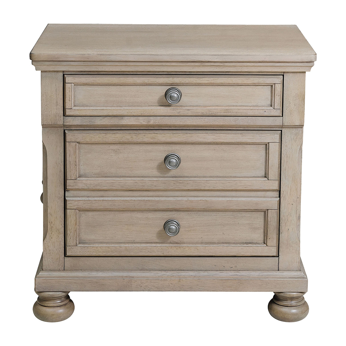 Bethel Wire Brushed Gray Nightstand