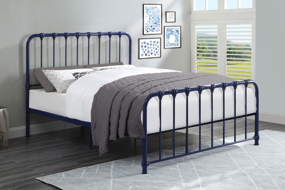 Bethany Blue Queen Metal Platform Bed