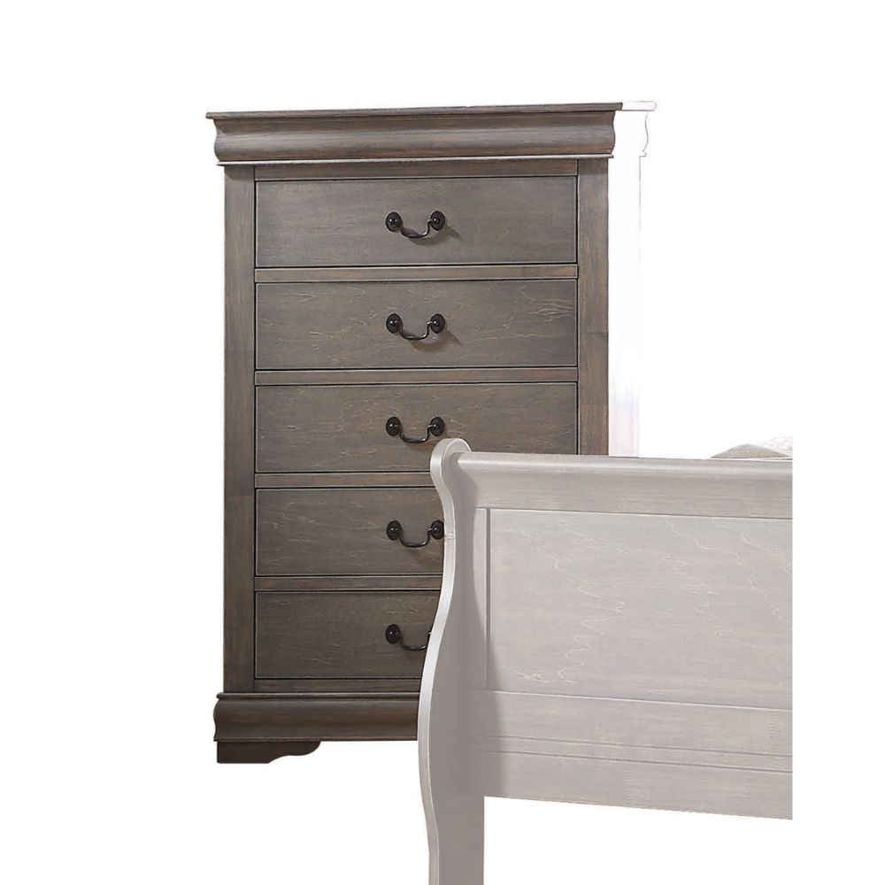 Louis Antique Gray Finish Philippe Chest