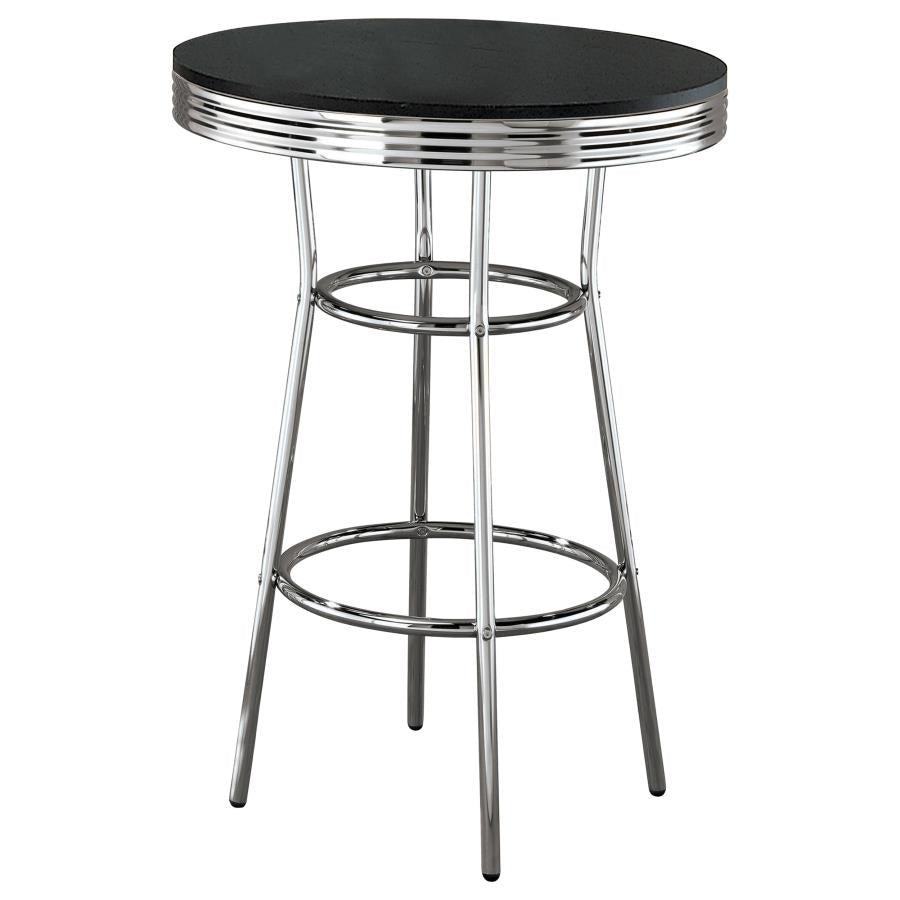 Theodore Round Bar Table Black And Chrome