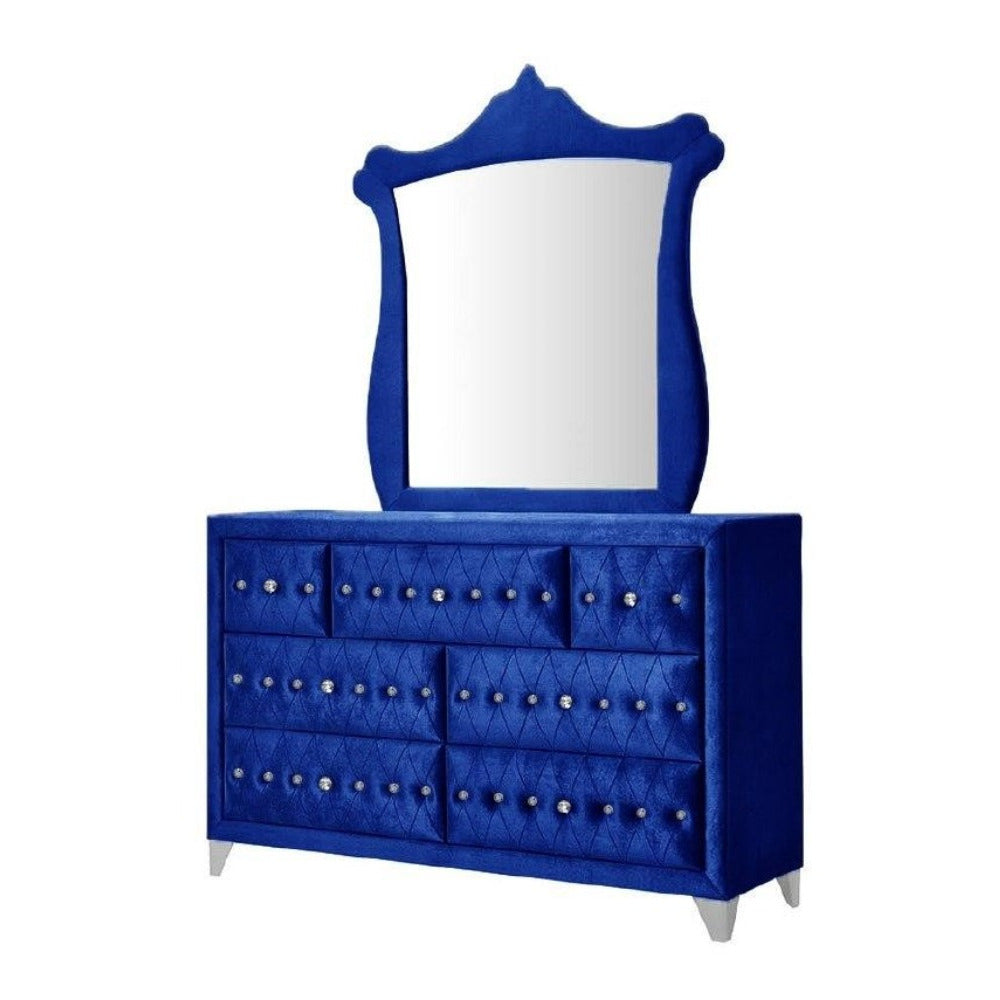 Dante Blue Velvet Mirror