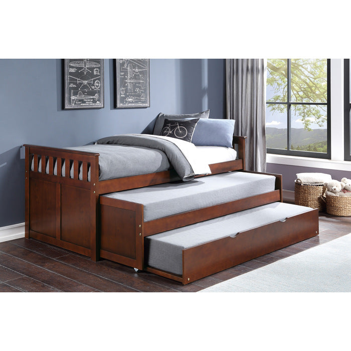 Rowe Dark Cherry Twin/Twin Bed With Twin Trundle