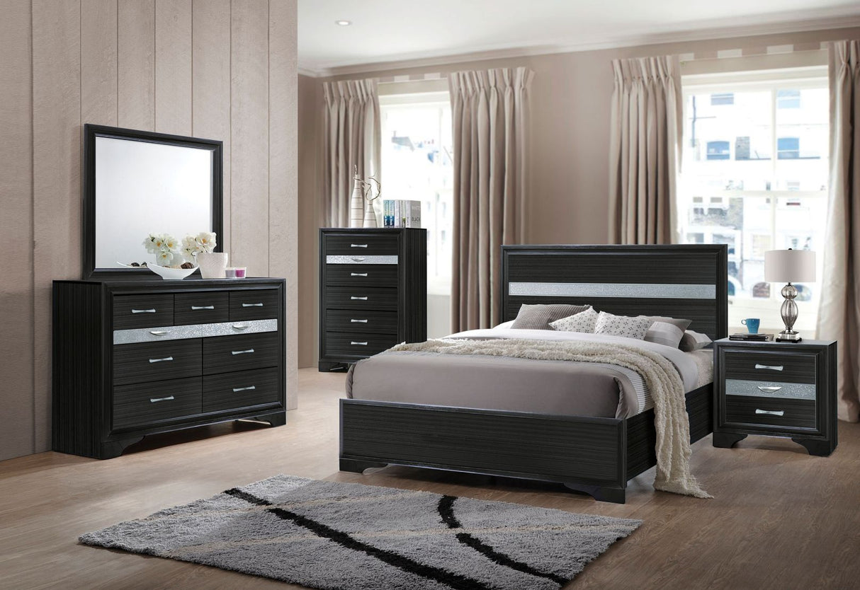 Naima Black Finish Twin Bed