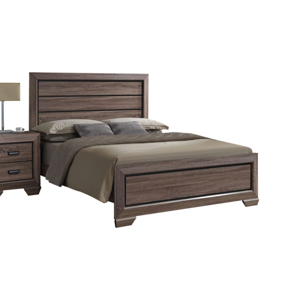 Lyndon Weathered Gray Grain Finish Eastern King Bed