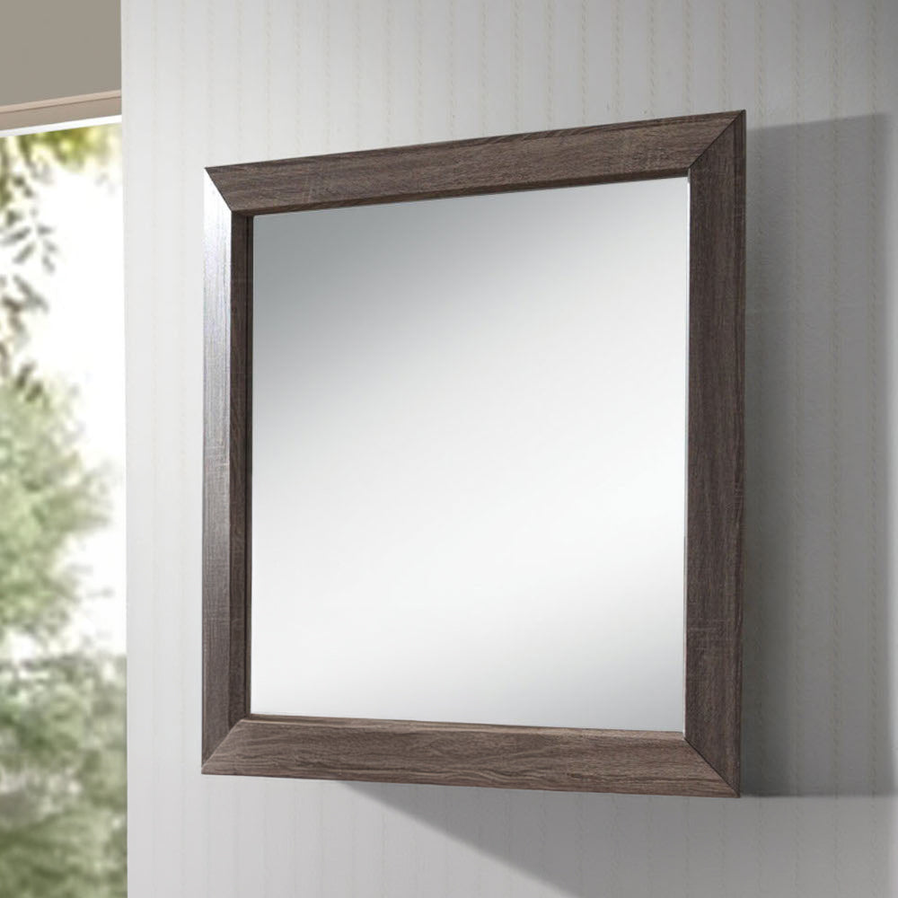 Lyndon Weathered Gray Grain Finish Mirror