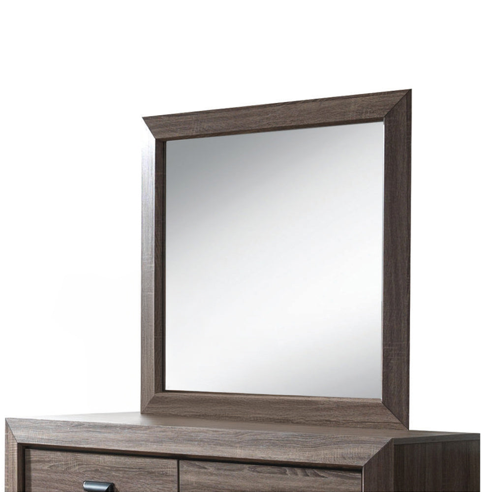 Lyndon Weathered Gray Grain Finish Mirror