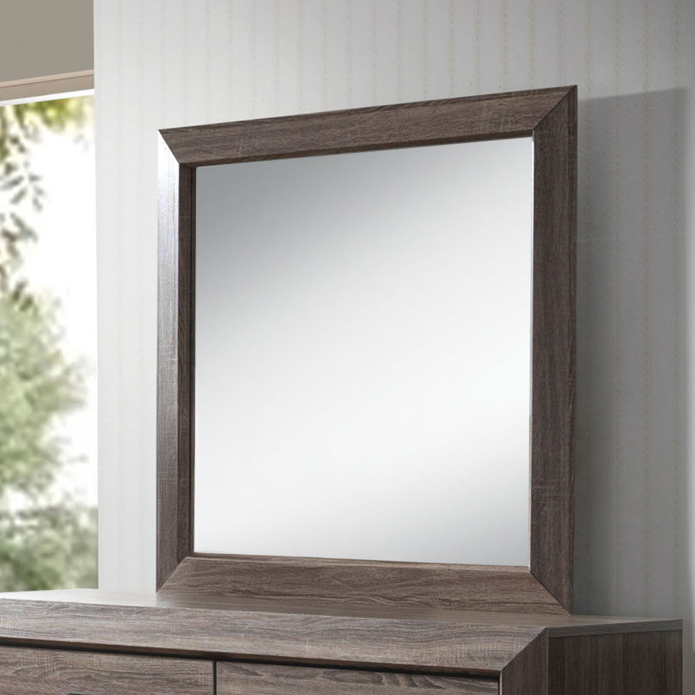 Lyndon Weathered Gray Grain Finish Mirror