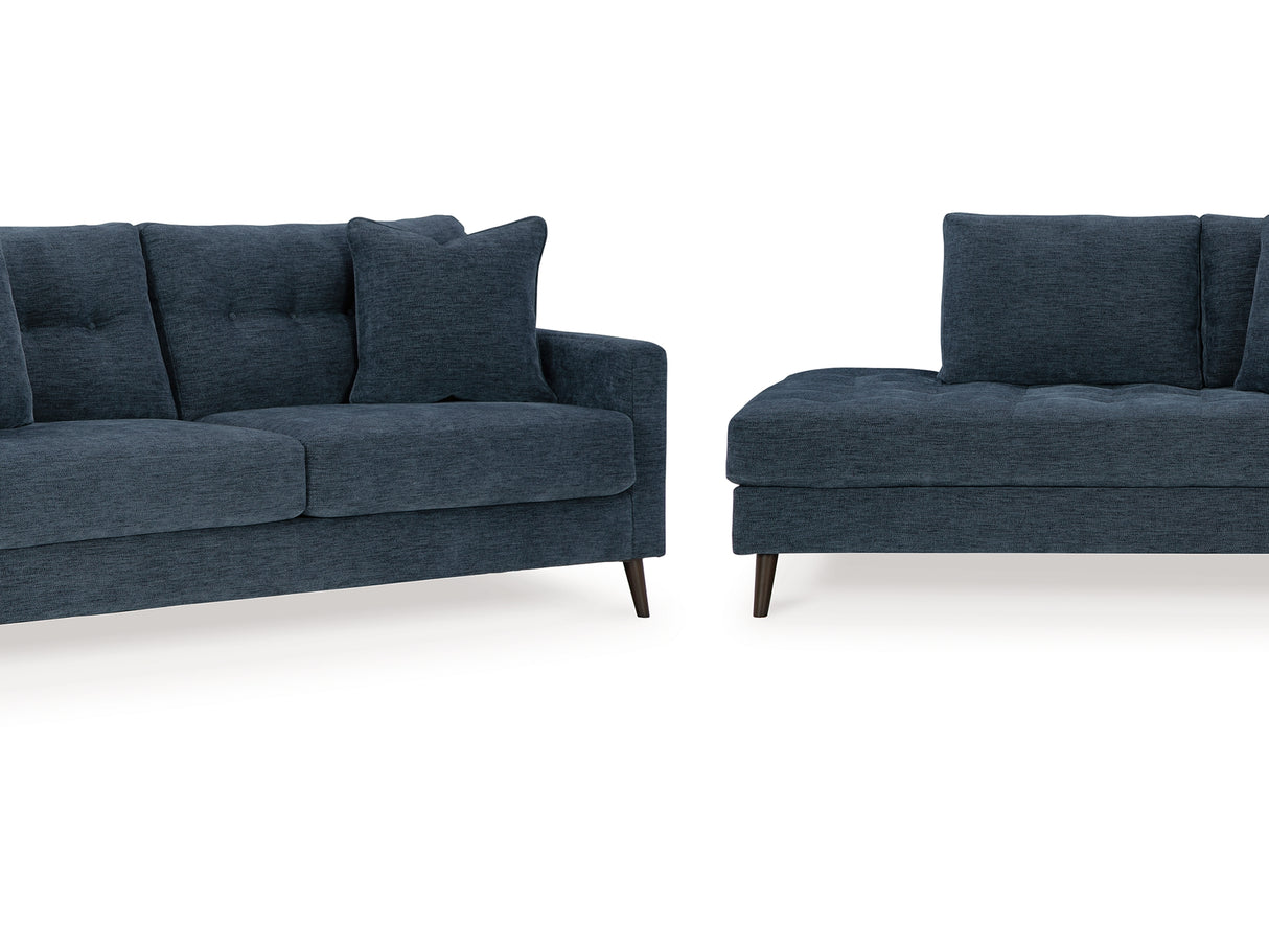 Bixler Navy Sofa And Right-Arm Facing Chaise