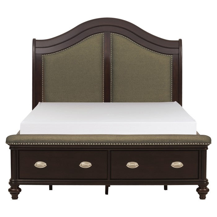 Marston Dark Cherry Eastern King Sleigh Platform Bed