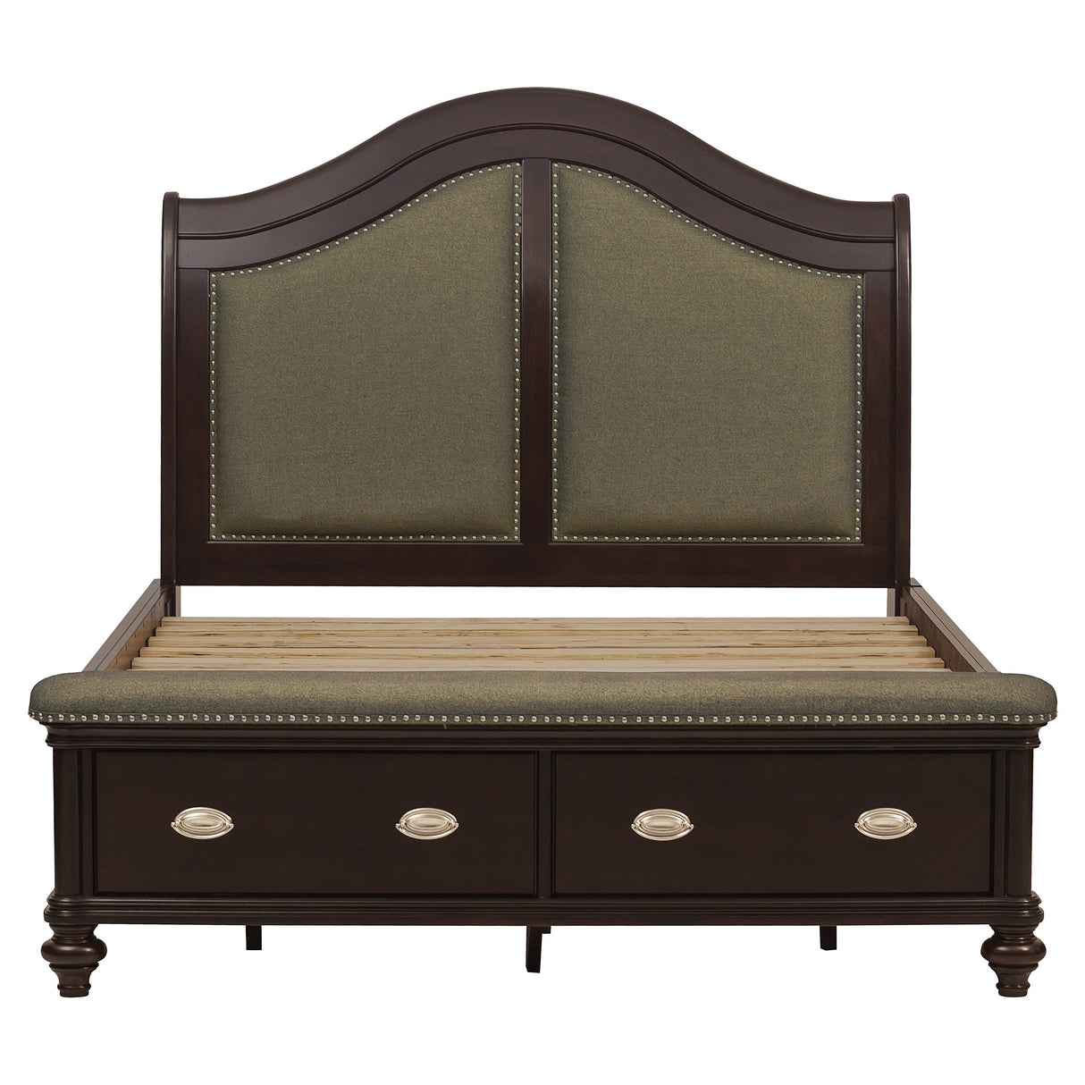 Marston Dark Cherry Queen Sleigh Platform Bed