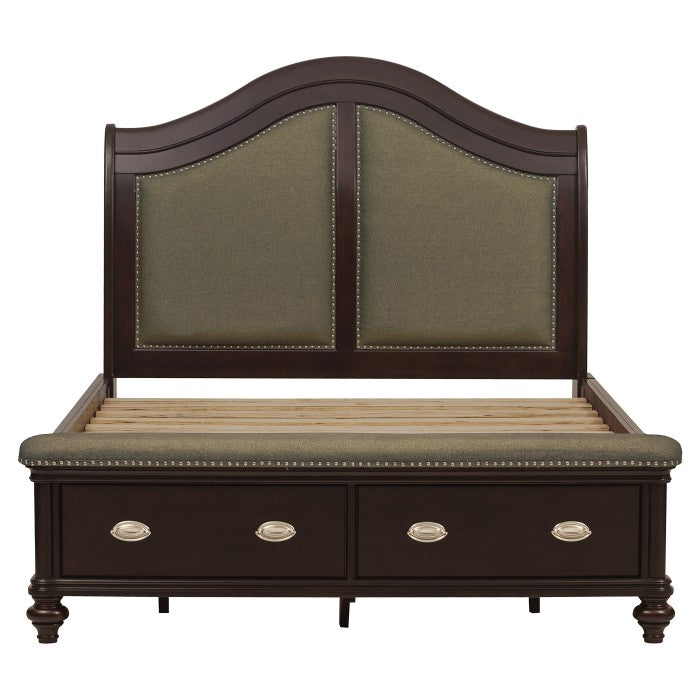 Marston Dark Cherry Eastern King Sleigh Platform Bed