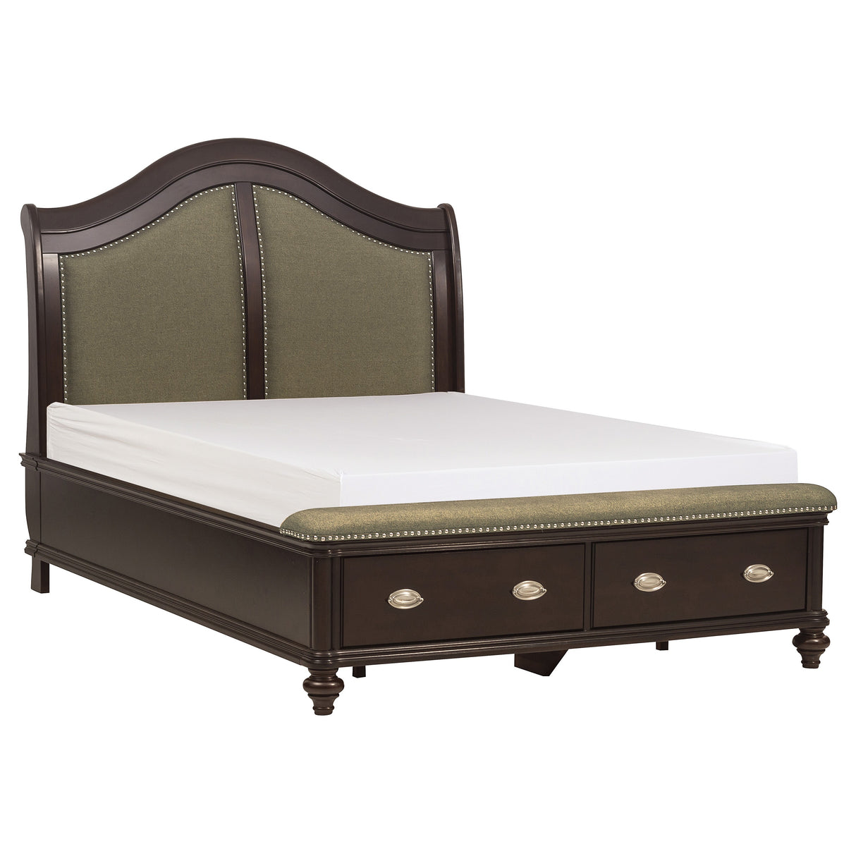 Marston Dark Cherry Eastern King Sleigh Platform Bed
