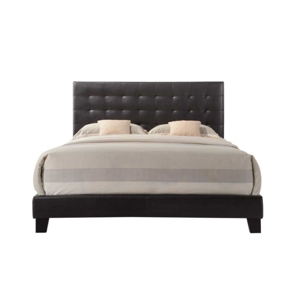 Masate Espresso Synthetic Leather Queen Bed
